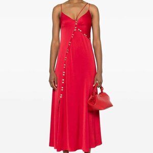 AJE riddle satin button-down dress